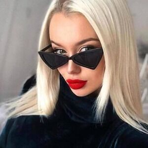 Cat Eye Sunglasses Women Fashion Designer Trendy Vintage Retro Black Party Gafas